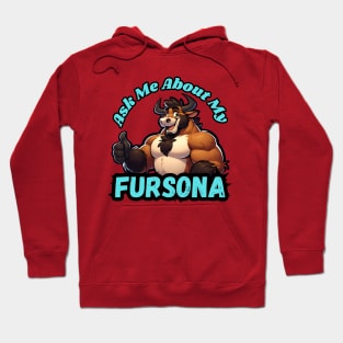 Ask Me About My Bull Fursona Furry Art Hoodie